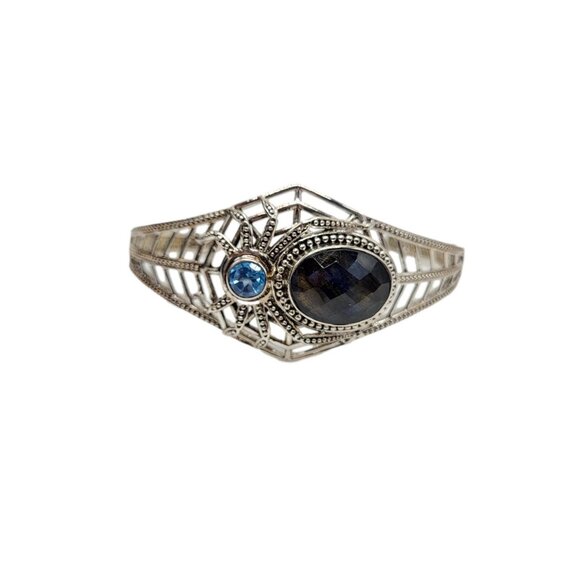 Nicky Butler Spider Cuff Bracelet Labradorite .925 Sterling Silver New - Picture 2 of 11